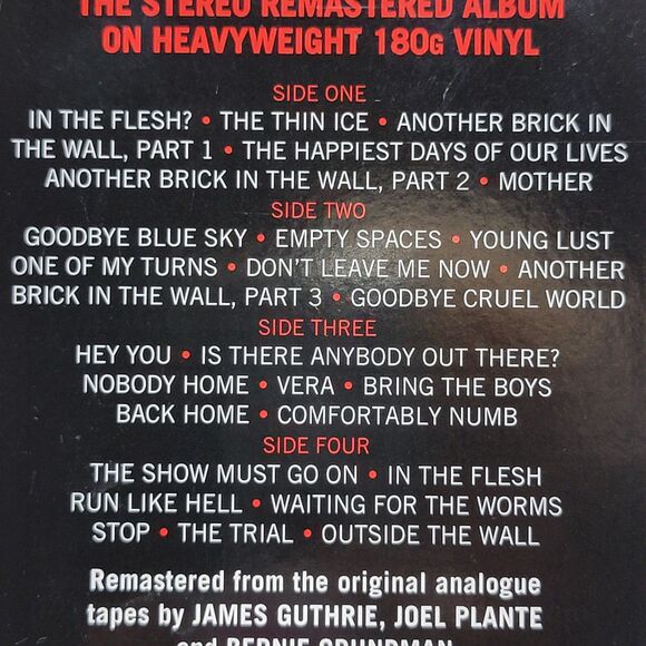 VINYL Pink Floyd: The Wall 180g Remastered 2 LP Gatefold NEW / SEALED - Picture 4 of 5